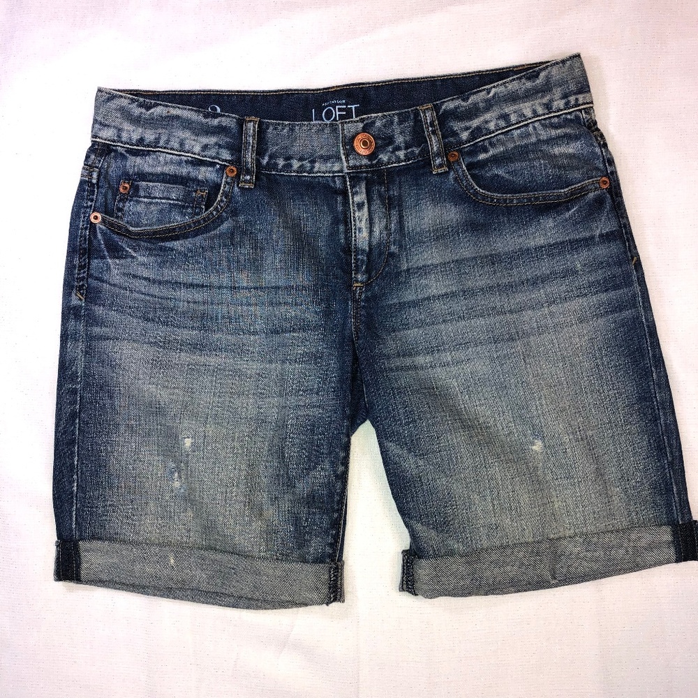 Ann Taylor Loft Denim Bermuda Shorts - Sz 2
